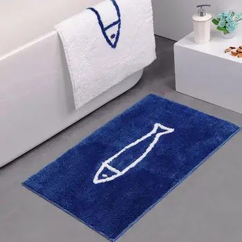 

Non Slip Water Absorption Cartoon Fish Pattern Microfiber Floor Mat for Home Living Room Bathroom
