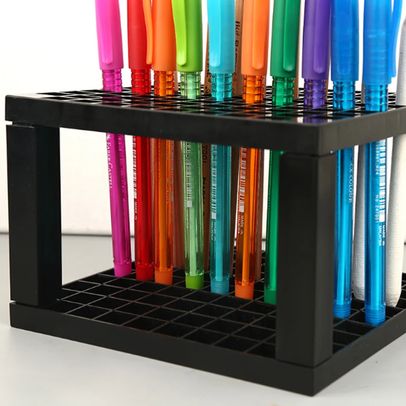 96 Holes Paint Brush Pen Holder Stand Brush Pencil Storage Rack Organizer Square Painting Supplies Drawing School Supplies (5)