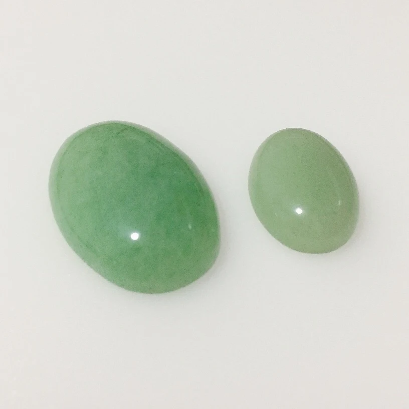 

DIY Findings No Hole Beads 13x18/18x25mm Oval Green Aventurine Cabochon Jewelry Accessories Cabochon Making for Rings Pendants