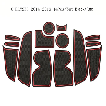 

For Citroen C-Elysee 2014 2015 2016 Gate Slot Pad Non-slip Cup Mats Anti Slip Door Groove Mat Sticker Car Accessories