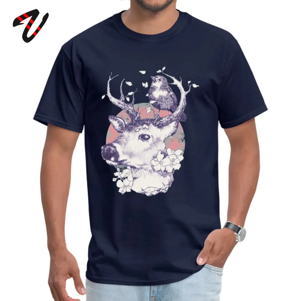 Symbiosis Printed Short Sleeve Tees Summer Autumn Round Collar Pure Cotton Men T-shirts Printed Tee-Shirts Funky Symbiosis10576 navy