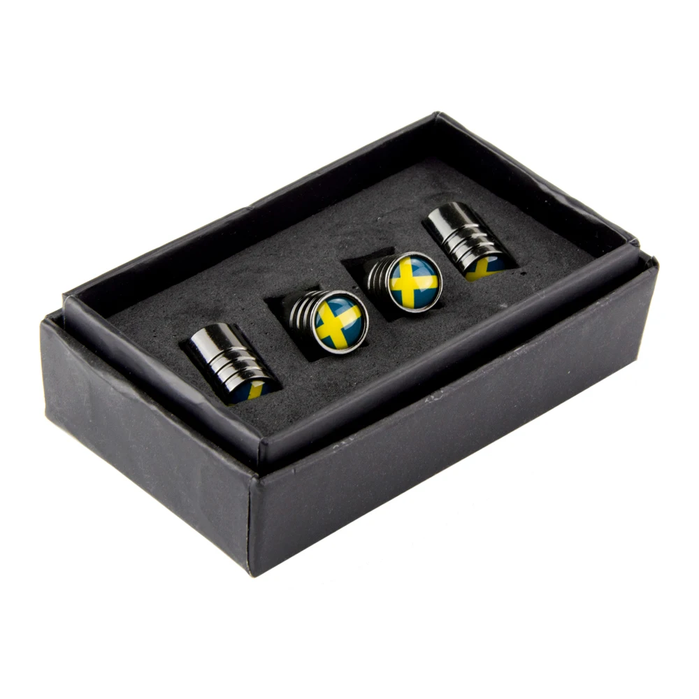 

Lengthen Wheel Tire Valves Caps Stems Car Styling Auto Dust Cover Valve Car Emblem Sweden Flag For Dodge Jaguar Opel Porsche