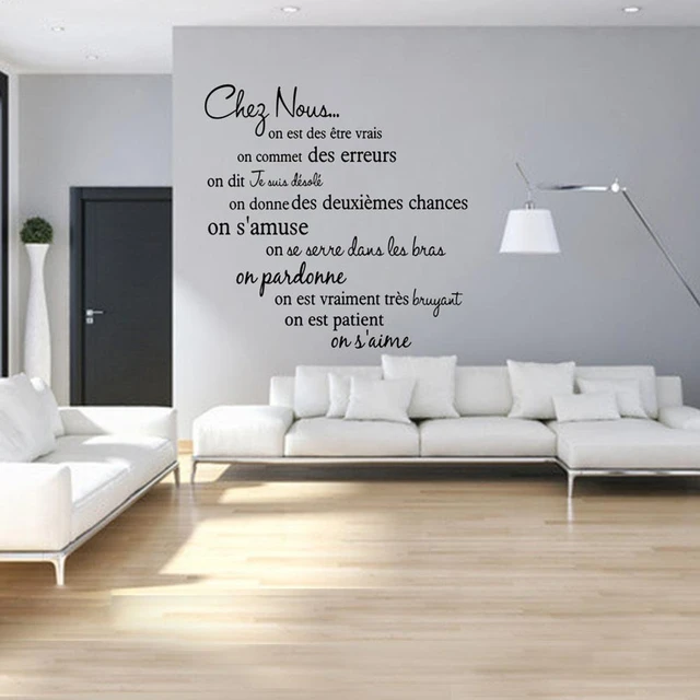 stickers muraux Phrases de devise françaises Autocollant mural autocollant  Chambre Salon Décalque Décoration intérieure stickers muraux