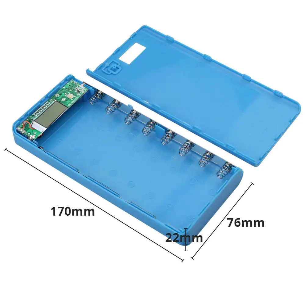 New DIY 8x18650 Portable Battery Power Bank Shell Case Box LCD Display Dual USB Powerbank KIT 18650(No Battery)|powerbank usb 18650|case