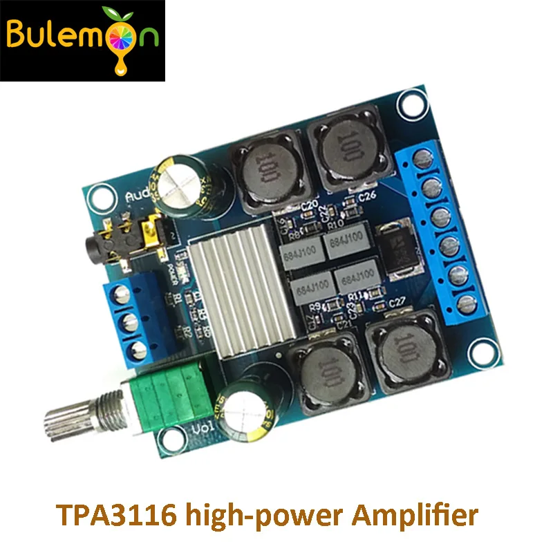 

5pcs/lot High-power Digital Power Amplifier Board TPA3116 Audio Amplifier Power Amplifier Module 2-channel 2*50W