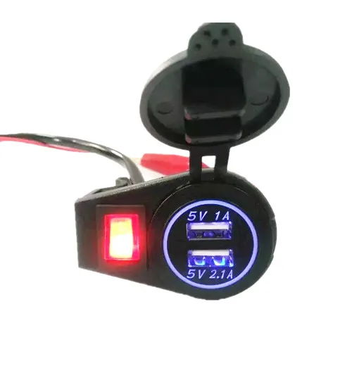 

Waterproof car and motorcycle modified car USB charger mobile navigation digital voltmeter LED display