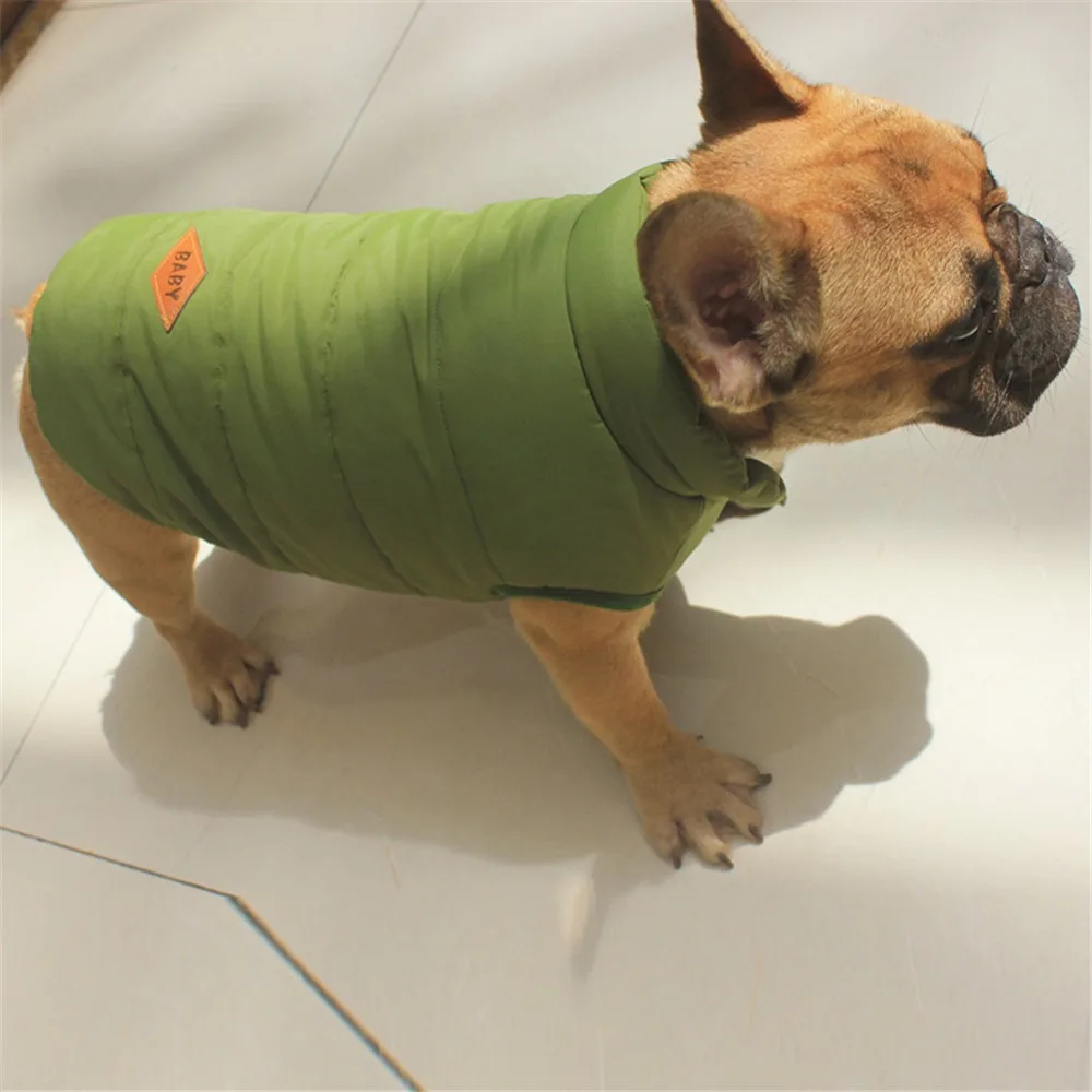 

Dog Clothes for Small Medium Dogs Fall/Winter Reversible Waterproof Dog Jacket Light Weight Pet Dog Coat Vest Outdoor Pugs