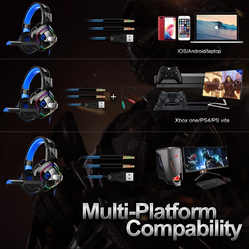 Игровая гарнитура casque проводной ПК стерео наушники с гарнитурой микрофоном для