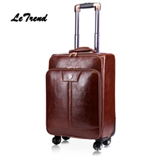 Letrend, кожаные женские чемоданы 20 дюймов, чемодан на колесиках, Спиннер, бизнес чемодан на колесиках, 16 дюймов, мужская сумка для путешествий