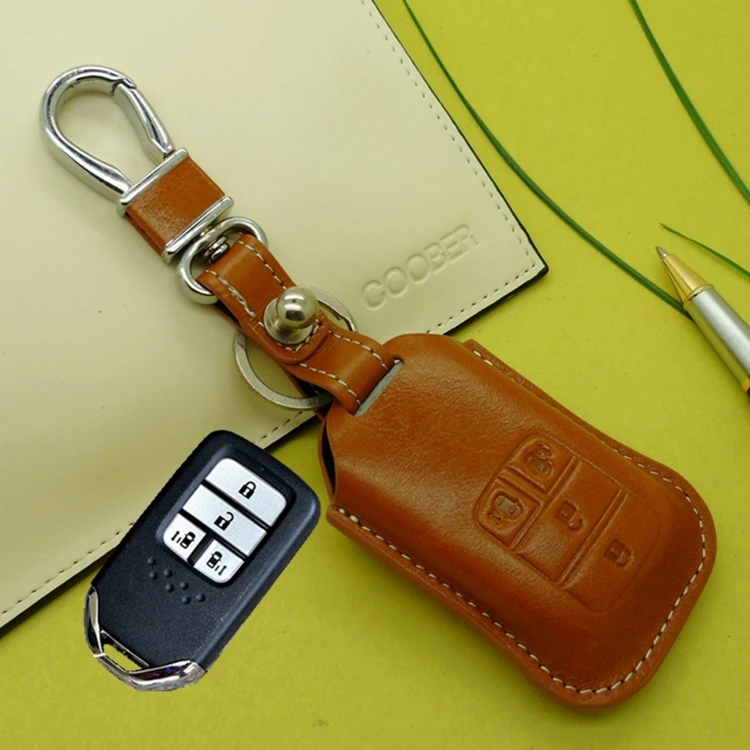 Leather Keychain for Honda 2015 odyssey Car Key cover wallet key holder