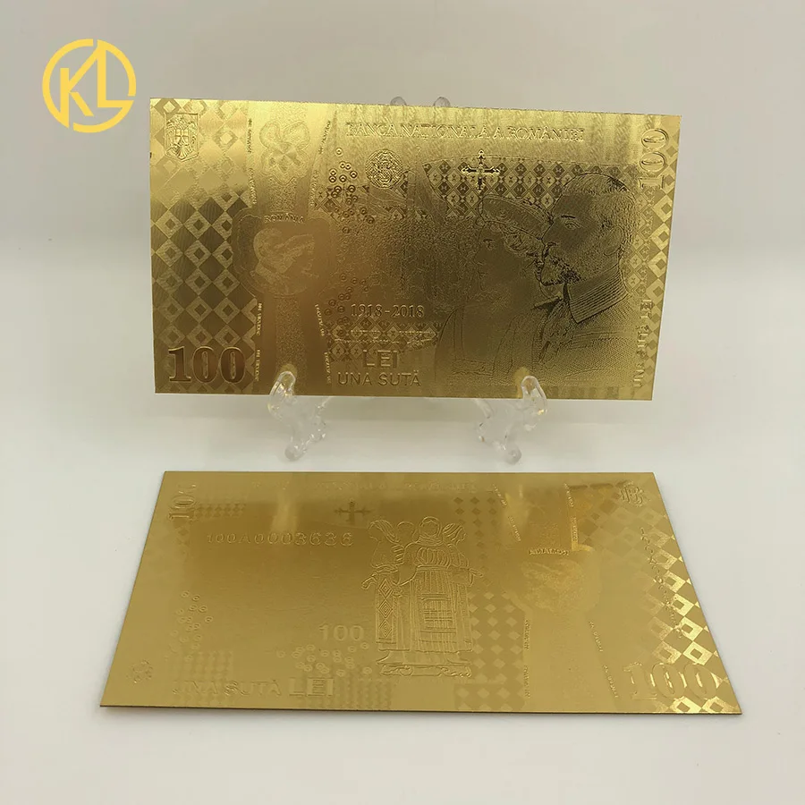 

1000pcs/lot Romanian Pure Gold Banknote 100 Lei souvenir Currency of Romania for collection free fast shipping