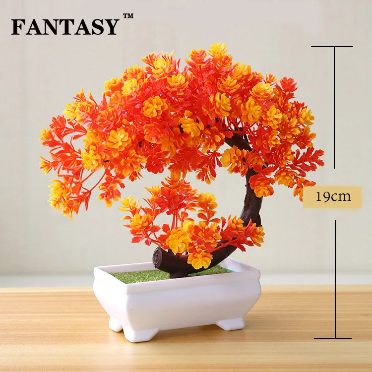 

FANTASY Artificial Tree Bonsai Fake Plant Landscape Plastic Pot Eternal Tree Of Live High Quality Desktop Potted For Scene Decor