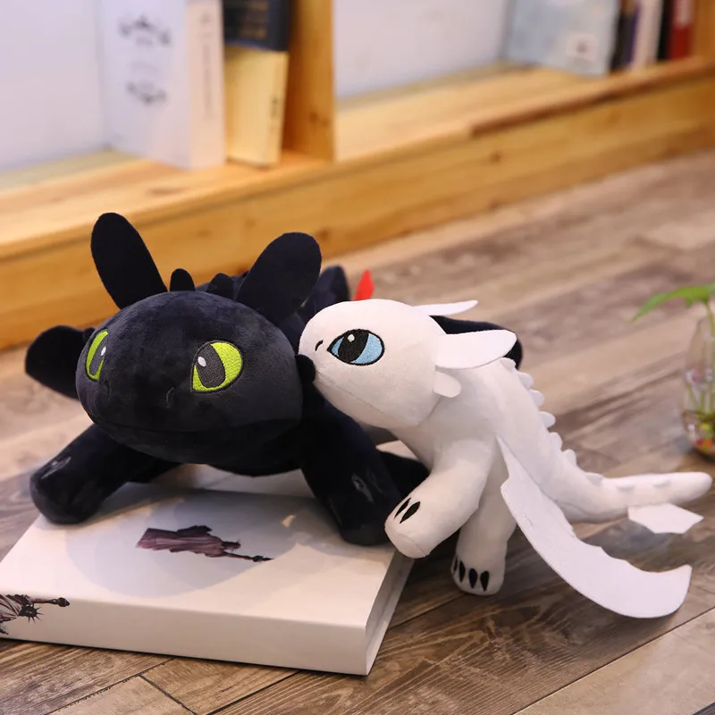 How to Train Your Dragon 3 Plush Dolls Movie Cartoon Night Fury Toothless Light Fury White Dragon Soft Stuffed Dolls 354560cm (5)