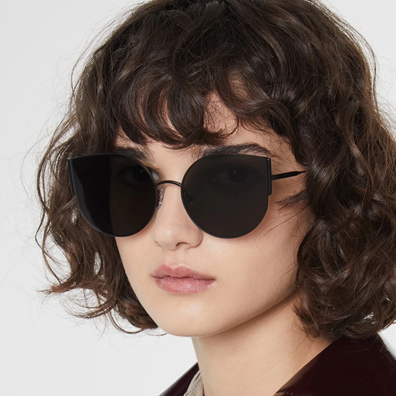 MIZHO желтые винтажные металлические солнцезащитные очки для женщин, фирменный дизайн, УФ модные коричневые уличные солнцезащитные очки для дам, кошачий глаз, новинка