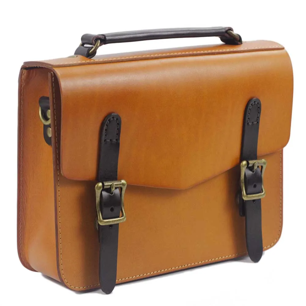 

Aceoffix Genuine Cowhide Leather Bag Front B-bag with Frame for 3sixty Brompton handbag
