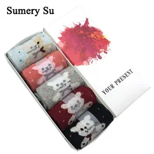 5 пар/партия носки женские зимние шерстяные кашемировые удобные Рождественский подарок для девушек