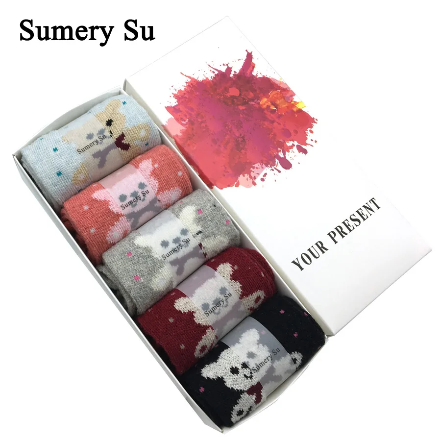 5 Pairs/Lot Socks Women Winter Wool Cashmere Comfortable Christmas Gift Ladies Girls | Женская одежда