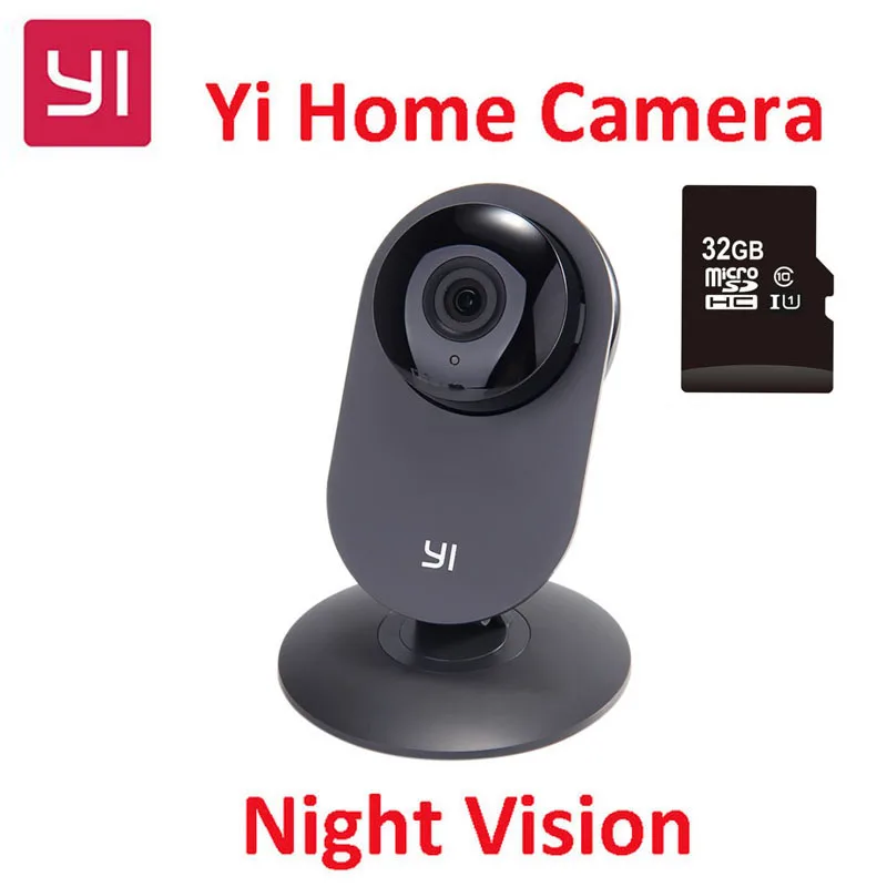 [EU] Xiaoyi YI Home IP Camera With 32G SD Card HD 720P Smart WiFi Webcam Night Vision Motion Detection Video Monitor IP - Black