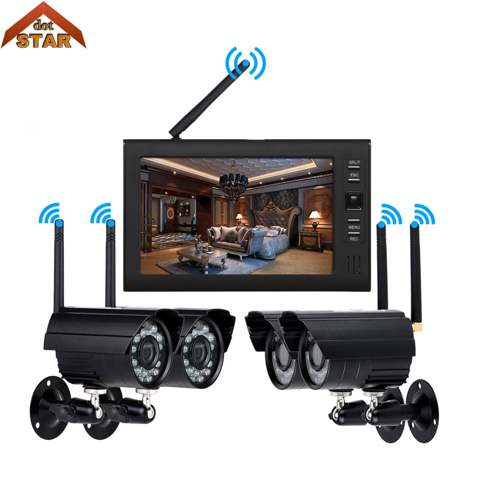 Stardot 4ch Outdoor Day night security ip camera system WiFi wireless NVR kit with 7 inch LCD Screen Surveillance DVD Kit Stardot 4ch Outdoor Day night security ip camera system WiFi wireless NVR kit with 7 inch LCD Screen Surveillance DVD Kit