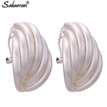 Sehuoran большие серьги гвоздики Aretes серьги-гвоздики женские коврики золотые и Серебристые Mili-layer женские серьги минималистичные модные ювелирные подарки