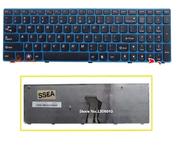 

SSEA New US black keyboard For IBM LENOVO Z570 Z575 B570 B570A B570G B575 B575A V570 V575 Z565 Z560 B590 B590A blue frame