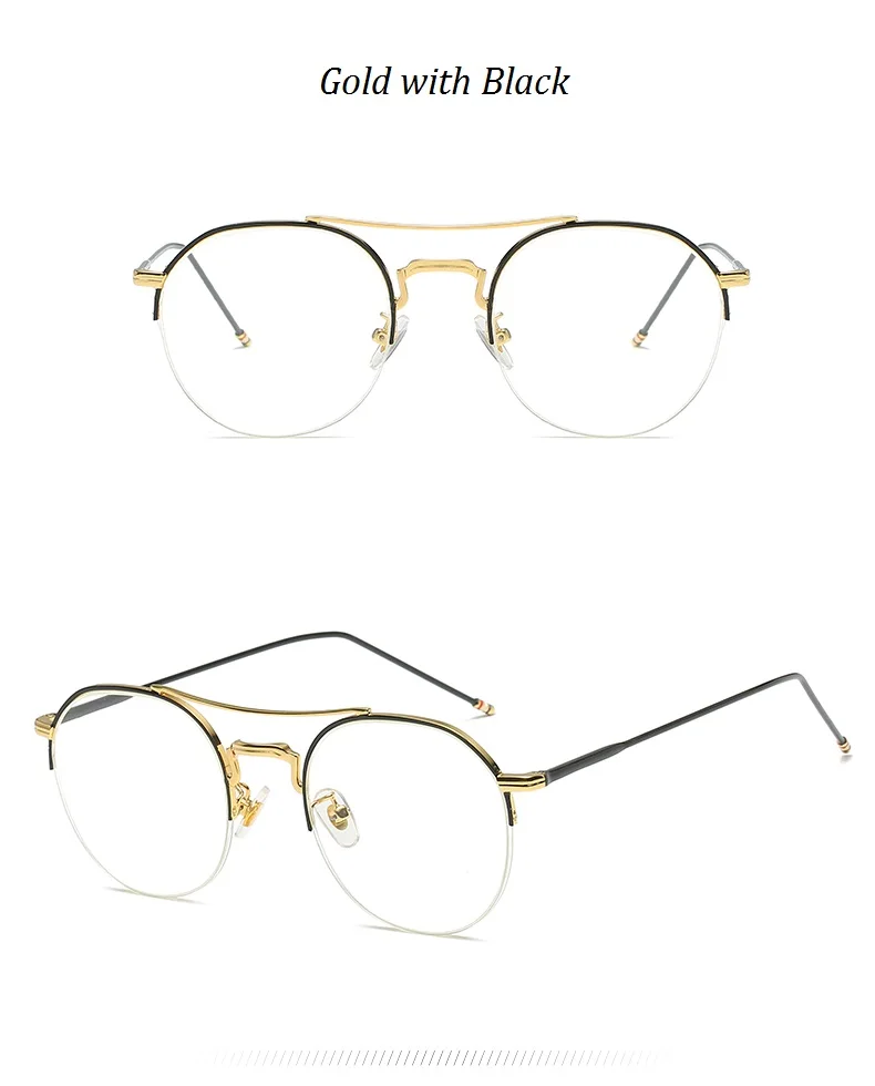 Новые солнечные очки с полуободковой Винтаж очки Для мужчин Для женщин унисекс Модные оптические очки оправа для миопии очки кадр очки ретро