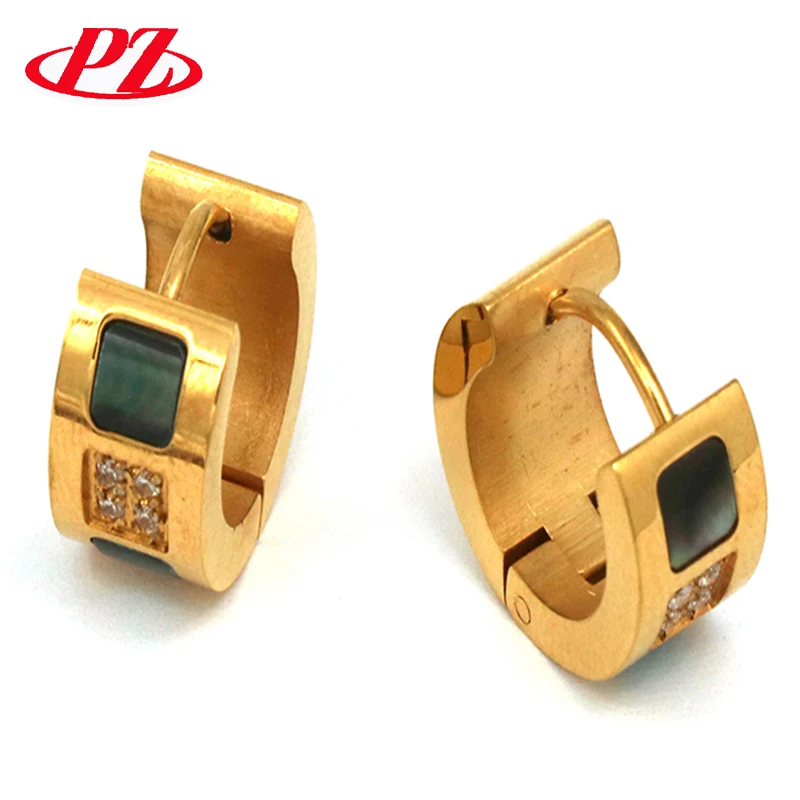 Fashion Stainless Steel hoop Earrings For Women Men Geometric Circle Cute Rhinestone Ladies Gold color Pendientes Jewelry | Украшения и