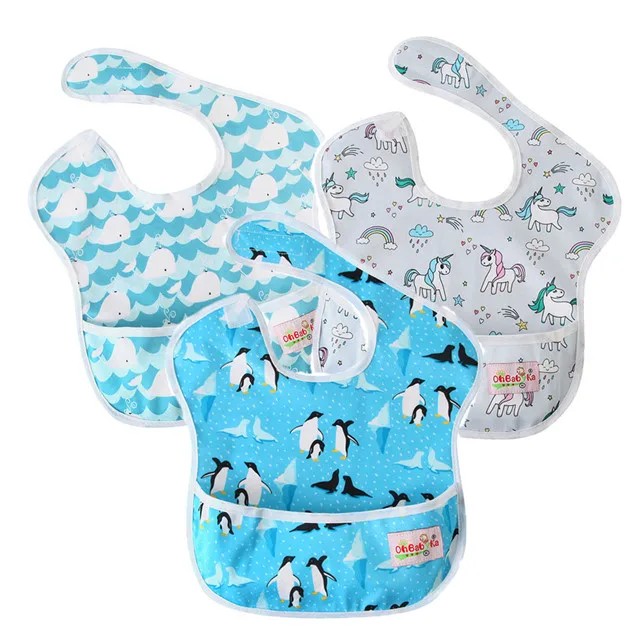 SZY283536 Ohbabyka/водонепроницаемые нагрудники для кормления детей с карманом; одежда для маленьких девочек; аксессуары; один размер; застежка на крючок и петлю; - Цвет: SZY283536