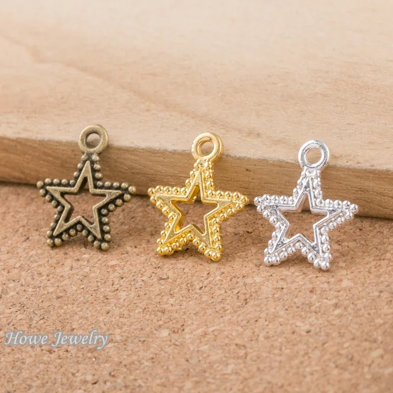 

22pcs Retro Style alloy star charms Pendant diy earring fit bracelet D055
