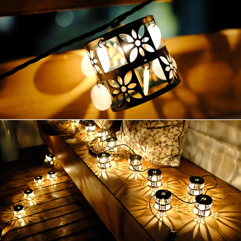1,5 м/3 м светодиодный светильник в стиле ретро, Железный фонарь, гирлянда, сказочный металлический светильник для рождества/улицы/сада/дома, декоративный светильник