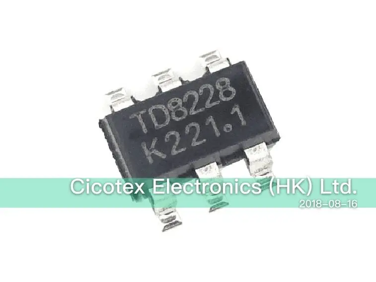 

30pcs/lot TD8228 SOT23-6 HIGH EFFICIENCY 1 MHz 2A STEP UP REGULATOR