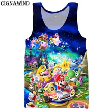 Модная забавная жилетка для мужчин/женщин классические игры Супер Марио 3D Печать Жилеты Повседневный Harajuku стиль Бодибилдинг уличная топы