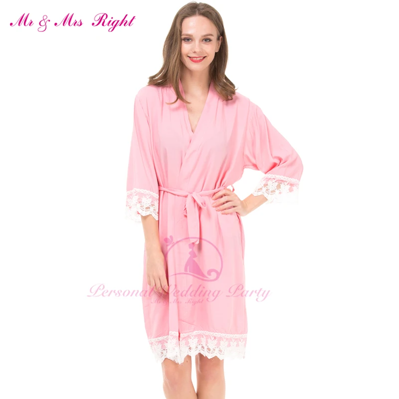 1722 Sexy Dentelle Robe Doux Coton Fête De Mariage Kimono Mariée Bridemad Solide Filles Femmes Peignoirs Maternité Fête Chemise De Nuit In Robes