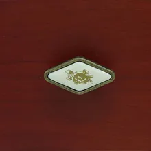 diamond shape ceramic furniture knobs bronze drawer shoe cabinet pull knob 16mm antique brass dresser cupbord door handles