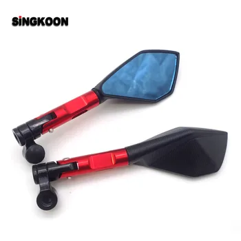 

8 10mm universal cnc motorcycle mirrors Blue Lens Rearview Side Mirror FOR HODNA CB 400 CB500 CB600 CB750 CB900 CB1000 CB1300