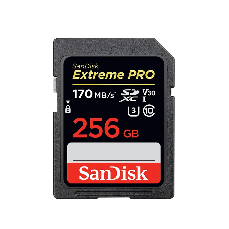 Двойной Флеш-накопитель SanDisk Extreme PRO SD карты 128 Гб 64 Гб оперативной памяти, 32 Гб встроенной памяти, 256 ГБ Карта памяти SDHC карты UHS-I высокое Скорость 170 МБ/с. Class 10 V30 SD карты для Камера - Емкость: 256GB