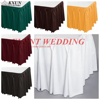 

200GSM Polyester Table Skirt Wedding Tablecloth Skirting Swag For Event Banquet Decoration