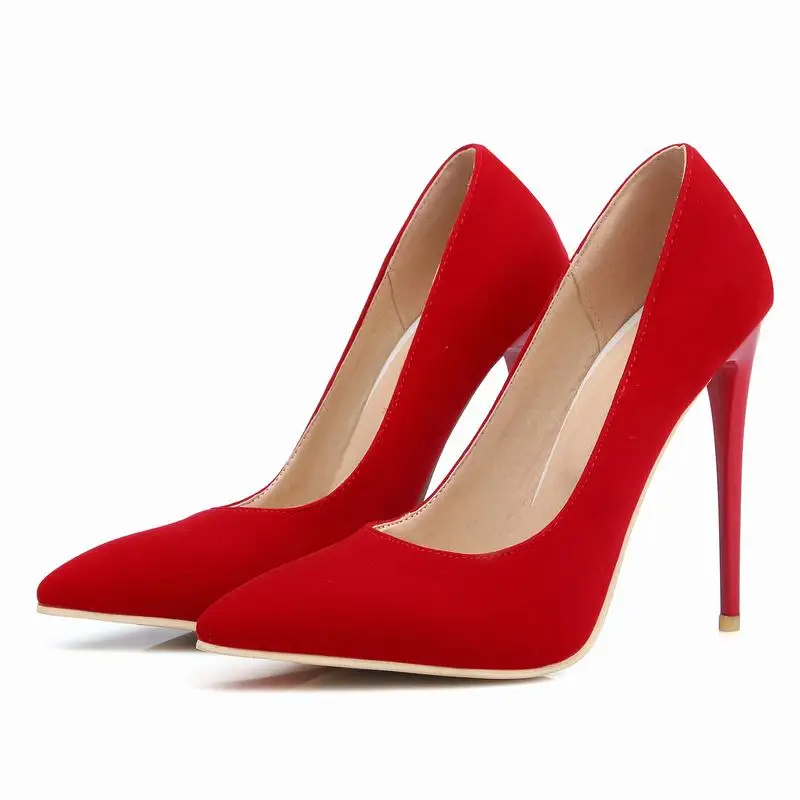 WETKISS/Новинка; элегантные туфли-лодочки на тонком высоком каблуке; вечерние туфли-лодочки для офиса; женские туфли с острым носком; сезон весна; коллекция года; женская обувь - Цвет: red nubuck