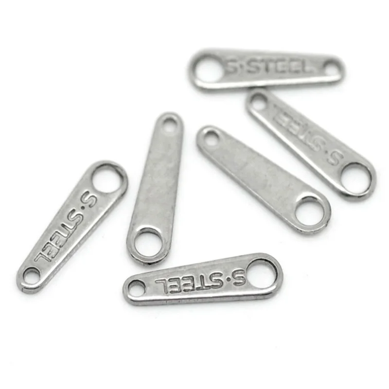 

50PCS Silver Tone Stainless Steel "S.Steel" Connectors Findings 10mmx3mm