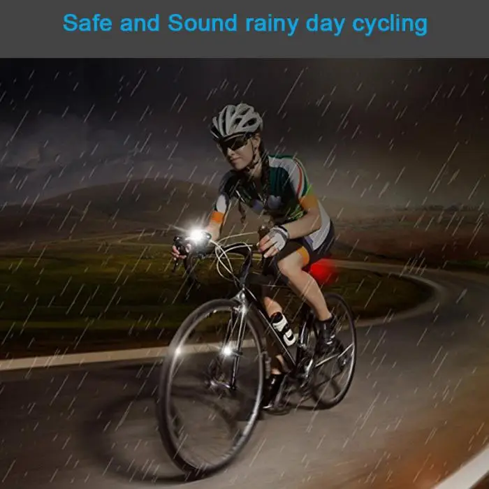 Excellent LED Bicycle Lights Front and Back USB Rechargeable Bike Light Set Super Bright Front and Rear Flashlight Headlight + Rear Tail 8