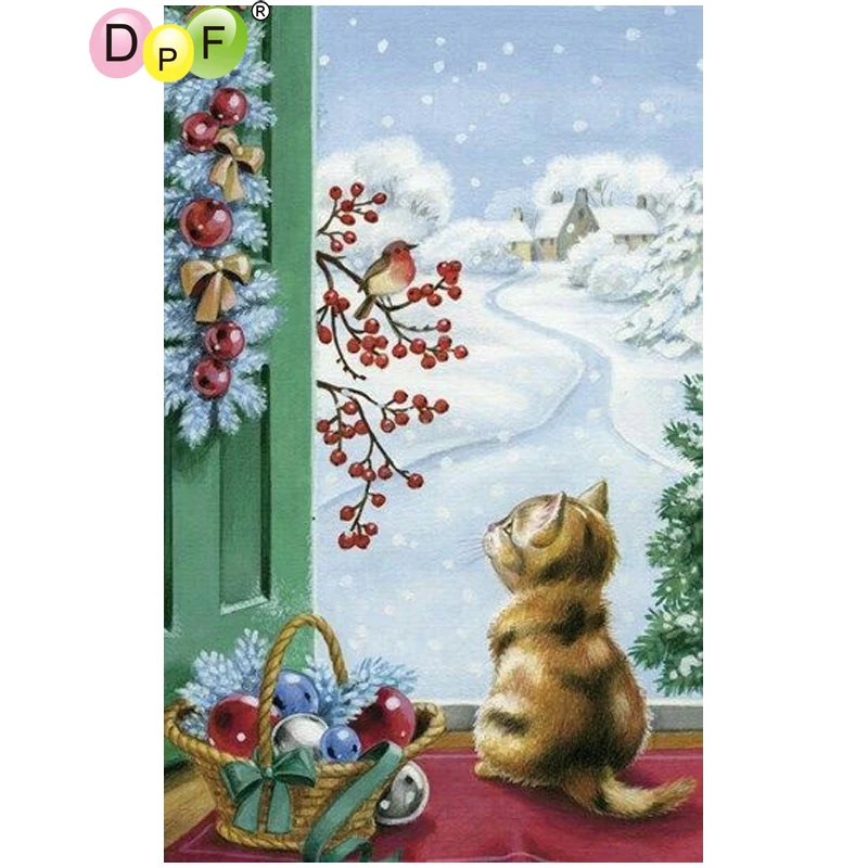 

DPF DIY The cat 5D diamond painting cross stitch needlework diamond mosaic full square diamond embroidery wall painting crafts