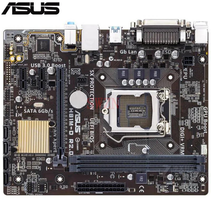 

original New Desktop motherboard For ASUS H81M-D R2.0 H81 LGA 1150 2*DDR3 support 16G 2*SATA III 2*SATA II Micro ATX