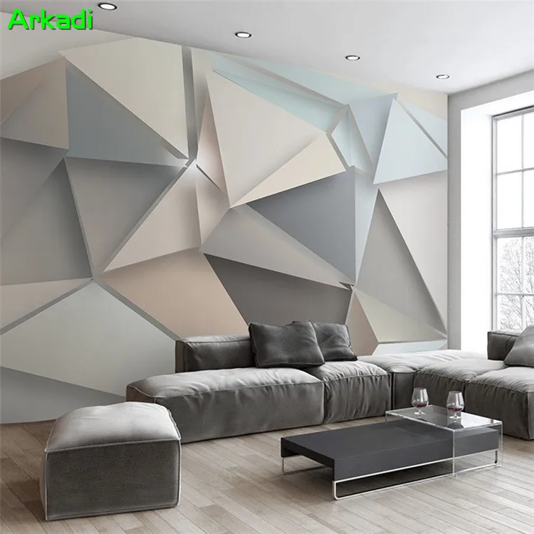 Custom Photo Wallpaper 3D Modern TV Background Living Room Bedroom Abstract Art Wall Mural Geometric Triangle Sofa Wallcovering Custom Photo Wallpaper 3D Modern TV Background Living Room Bedroom Abstract Art Wall Mural Geometric Triangle Sofa Wallcovering