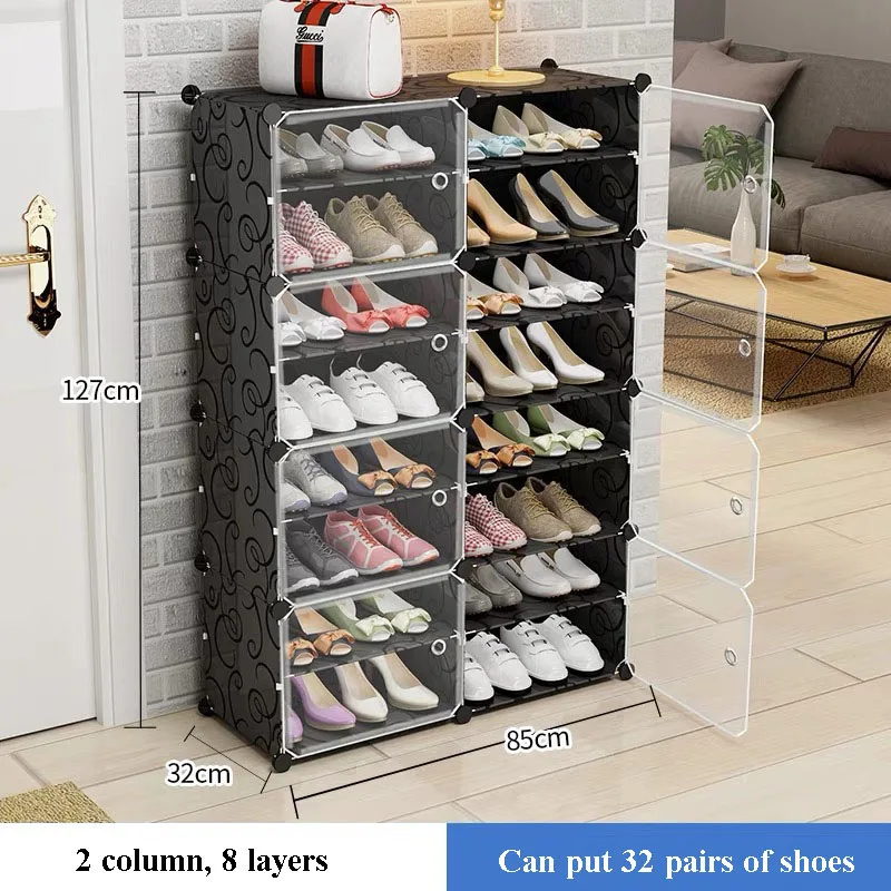 Современный простой шкаф для обуви, резиновый стеллаж для обуви, Пыленепроницаемая полка для хранения, мебель для гостиной, многослойный держатель для обуви, скамья - Цвет: H