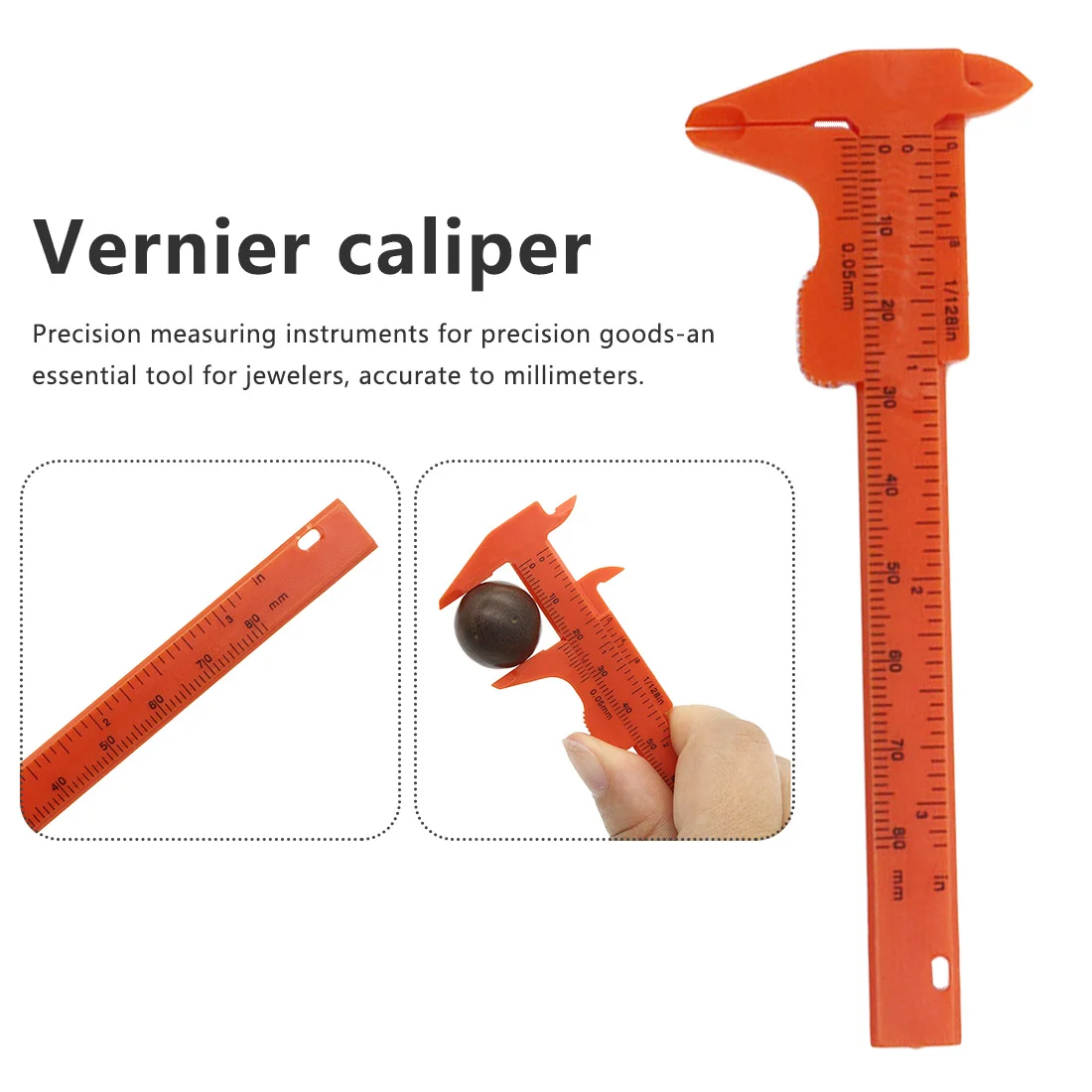 

Mini Portable Caliper Walnut Wenwan Tool 0-80mm for Measurement Vernier Calipers Plastic