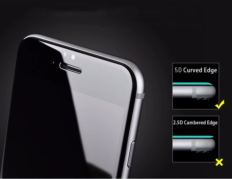 TOMKAS 5D Edge закаленное стекло для iPhone 7 8 Plus полное покрытие круглый экран протектор защитный для iPhone 6 7 Plus X стекло