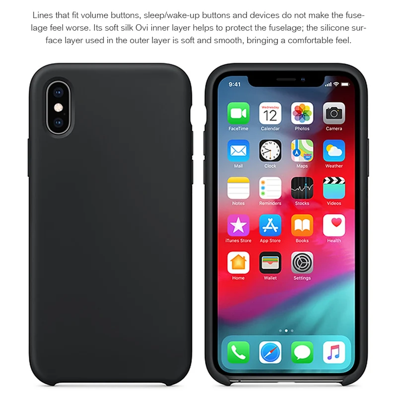 ZNP Original Soft Silicone Phone Case For iPhone 6 6s 7 8 Plus X XS max XR Cover Case For Apple iPhone X XS Max XR Shell Capa