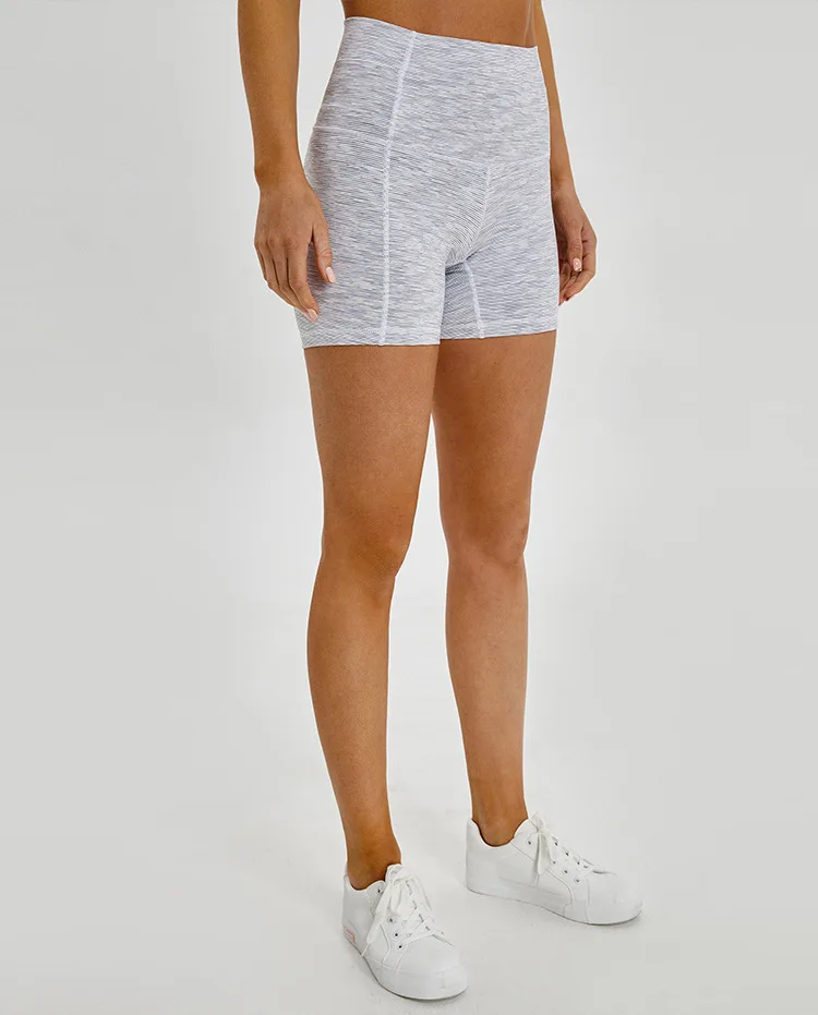 Облегающие Женские спортивные шорты для йоги с высокой талией, простые мягкие нейлоновые шорты для фитнеса и бега, шорты для тренировки