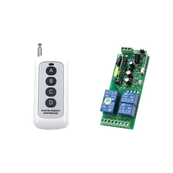 

85V-250V 4CH RF Wireless Remote Control System / Radio Switch Remote Switch Learning Code Receiver+Digital Remote Controller