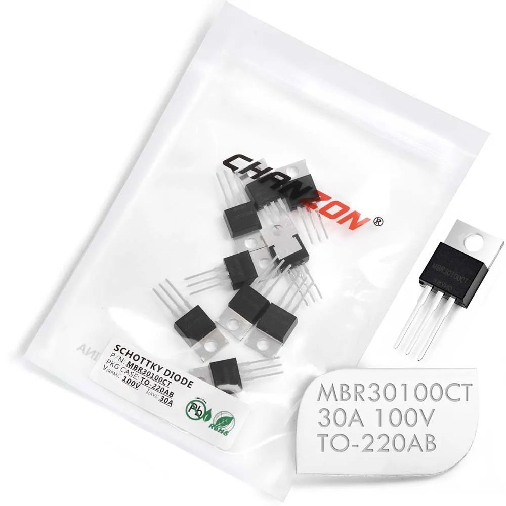 10Pcs MBRF20100CT 20A 100V TO-220 Schottky Diode with Rectifier
